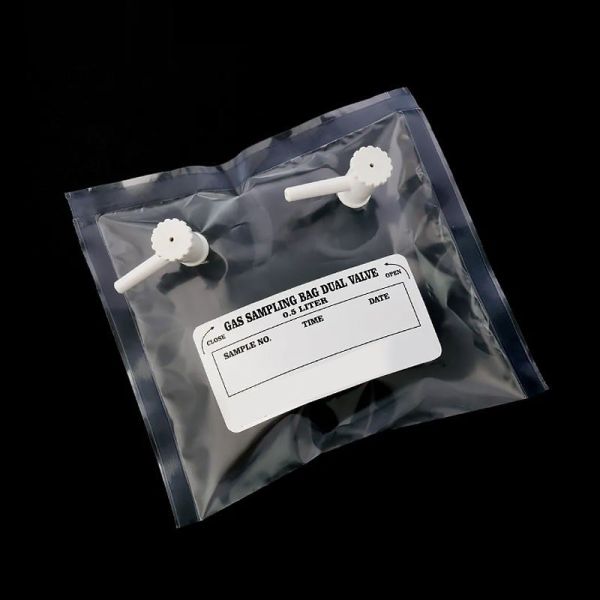 Tedlar PVF Gas Sampling Bag 0.5L 1L 3L - Pack Of 10 - Air Sampling Bag - Polypropylene/Stainless Steel/PTFE Fitting