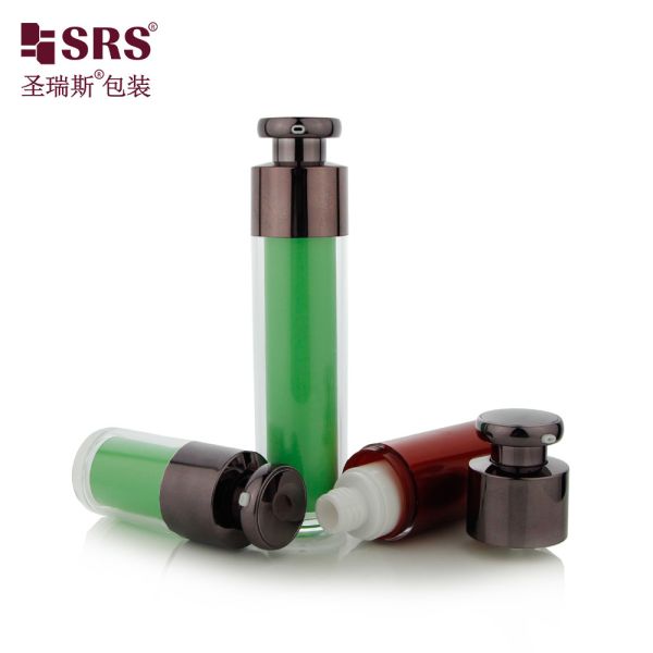 Double wall AS plastic airless cosmetic packaging 15ml 30ml 50ml custom decoration color empty skincare beauty serum lotion vacuum pump container