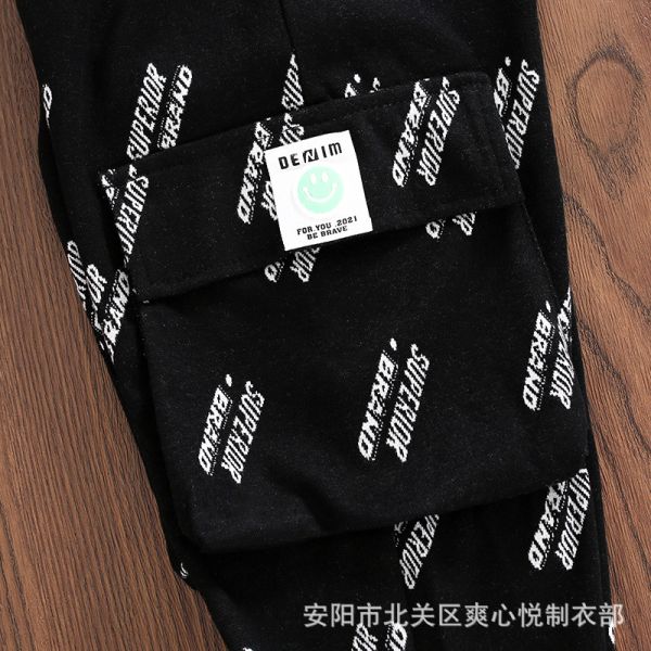 Брюки полной длины ODM Black And White Grid для девочек