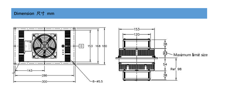 ATA150-24-00 Air To Air Thermoelectric Cooler Assembly For Cooling Electronic Cabinets And Environmental Chambers