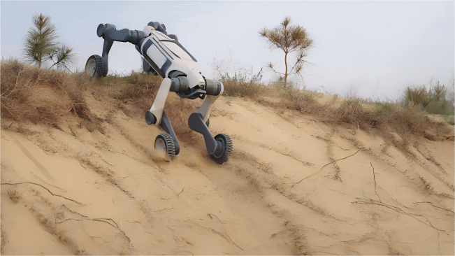 Lightweight Wheel-legged Robotic Dog with IP66 Protection and 15kg Payload for Extreme Environments