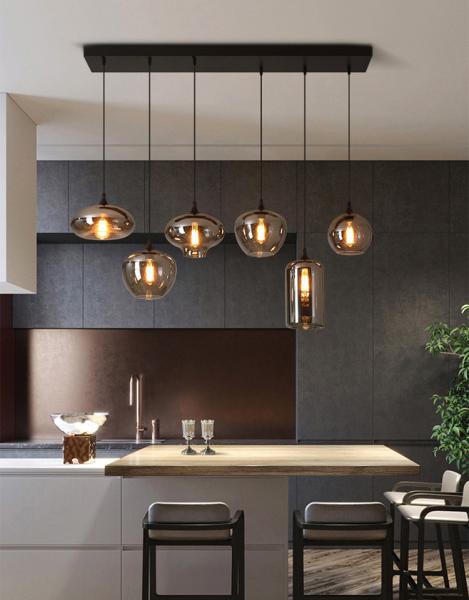 Nordic Pendant Light Hook Chandelier Industry aesthetic room decor Glass Lamp Modern Chandelier（WH-GP-174)