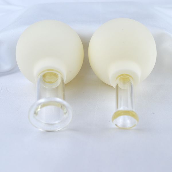 2023 Arrivals 2 Pieces Glass Silicone Cupping Set Massage Vacuum Suction Cupping Cups For Face by Rubber and Massage Hammer