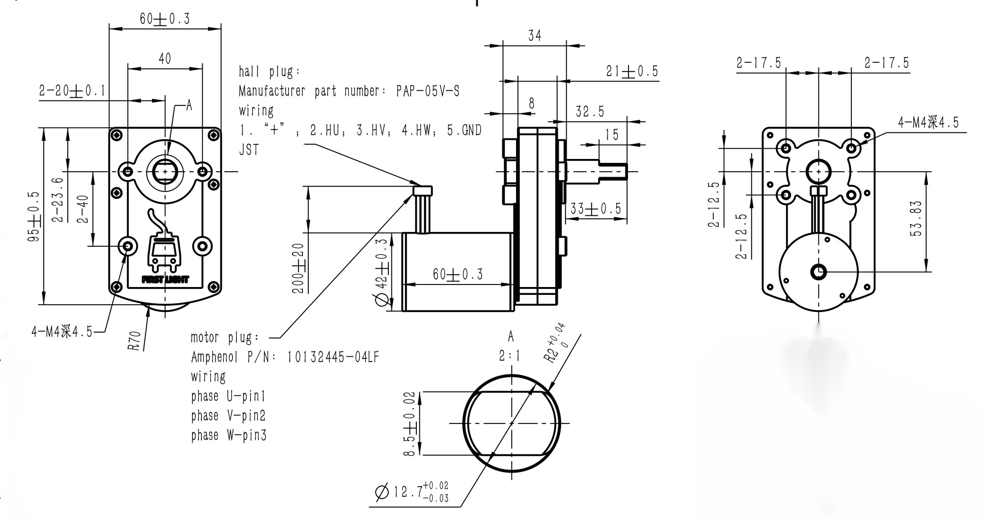 Коэффициент уменьшения 12v 390:1 мотора 15N.M шестерни червя Dc 42BLY205AG389 11rpm