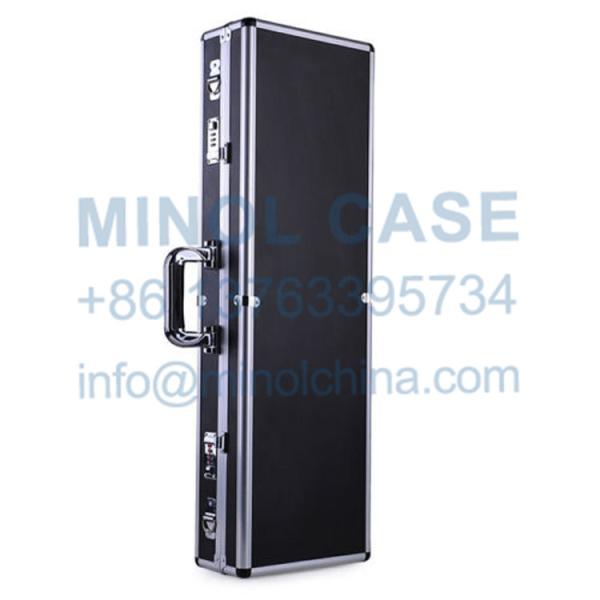 Custom Size Logo Lockable Hard Black Aluminum Violin Flight Case With Foam