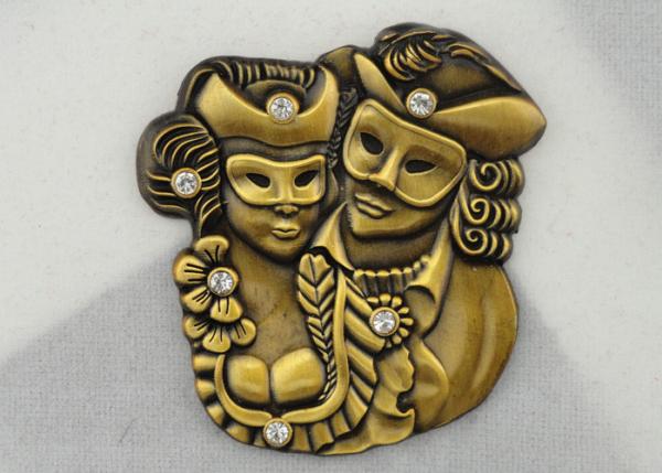 Personalized Die Cast, Die Struck, Stamped Zinc Alloy 3D Lapel Pin, Rhinestone