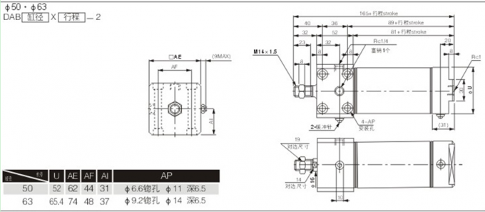 Цилиндр штанги нержавеющей стали ЛИМАНДЫ двойной тонкий/облегчил с крышкой прямоугольности