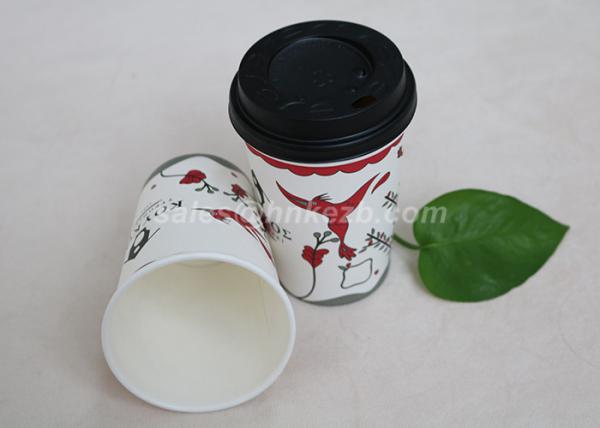 Compostable 16oz PLA Paper Cups / Recyclable Coffee Cups For Hot Drinking