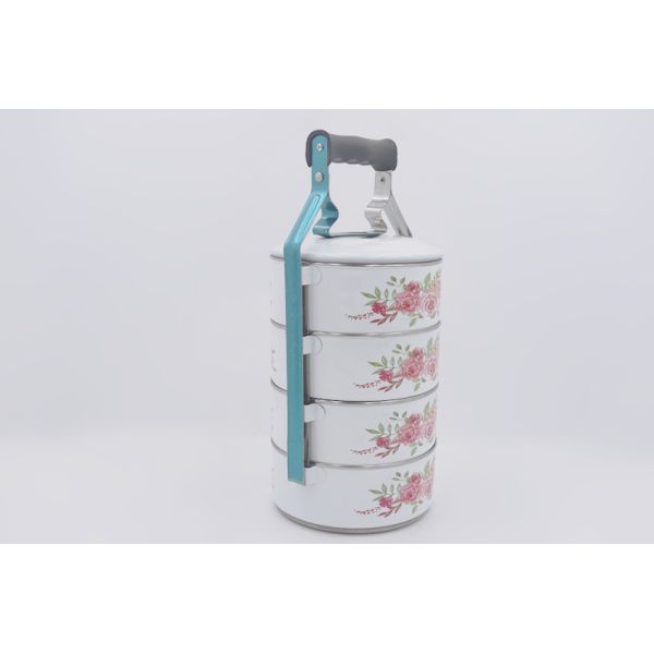 0.212cbm Folding Stainless Steel Lunch Box With Side Clips Carrier