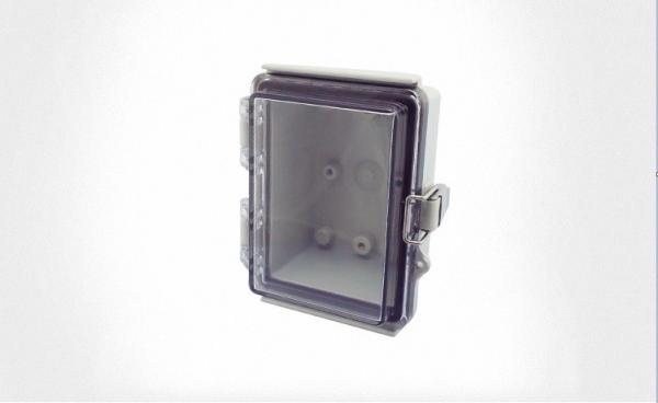 4.72x3.54x2.75 Plastic Outdoor NEMA Economy Box with Solid Door Light Gray Finish,Opaque / Clear lid Cover