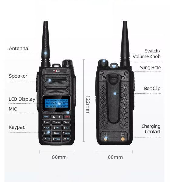 MSTAR T-UV3D Handheld Two-Way Radio Long Range DMR Encrypted with HD Voice Processing FM