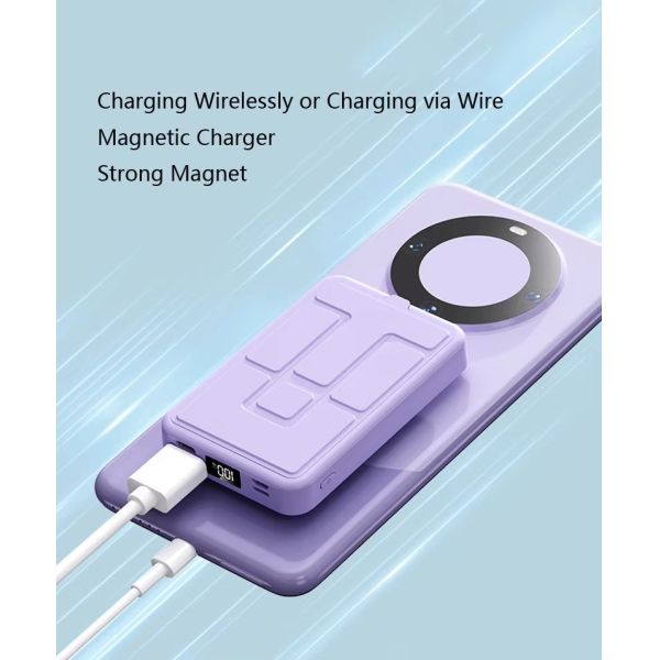 10000mah Magnetic Wireless Power Bank Portable Fast Charging Home Outdoor Portable Foldable Power Bank
