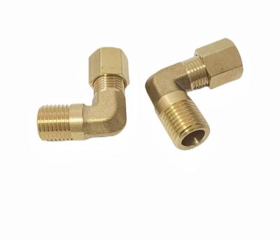 CNC Brass 90 Degree Elbow With Compression Fittings 1/2x1/2 NPT