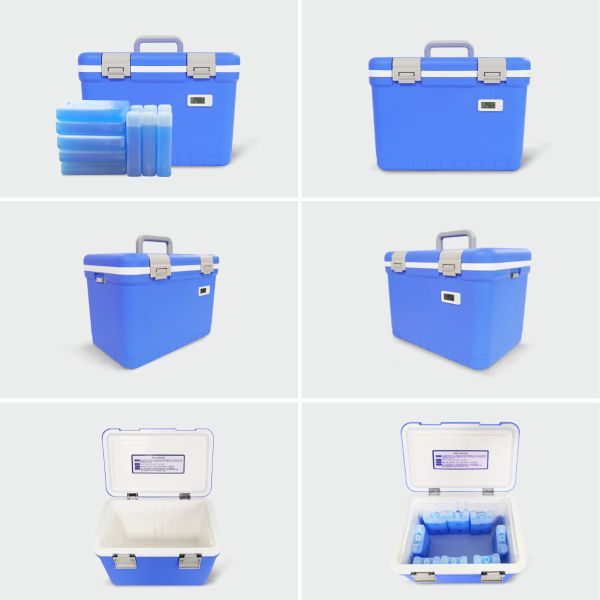 Phefon Portable Medical Cooler Box With Temperature Display And Lockable Lid For Up To 24 Hours Cooling Vaccine Transport