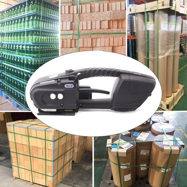 Rechargeable Lithium Battery Powered Automatic Strapping Machine for V3 Carton Pallets
