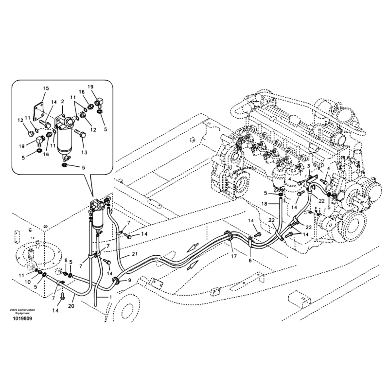 VOE11110471 11110471 Water Separator Excavator Spare Parts For EC180B