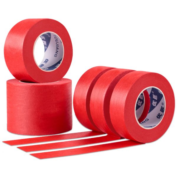 High Temperature Red Painters Masking Tape Crepe Paper For Automotive 48mm