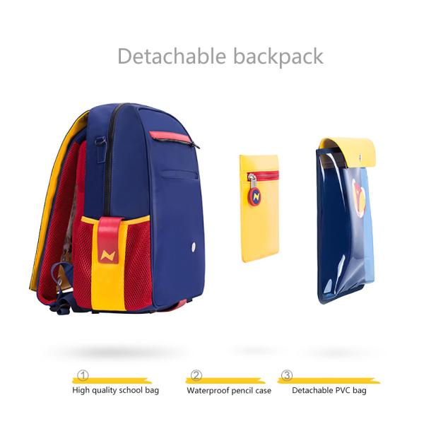 NHZ021-8 new arrival PU and polyester waterproof lightweight primary school student school backpack sets
