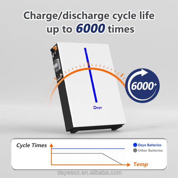 Deye RW-M6.1 LiFePO4 51.2V 100Ah 120Ah 5.53KWH Energy Storage Wall-Mounted Solar System 6.14KWH Hv Battery From Deye Power