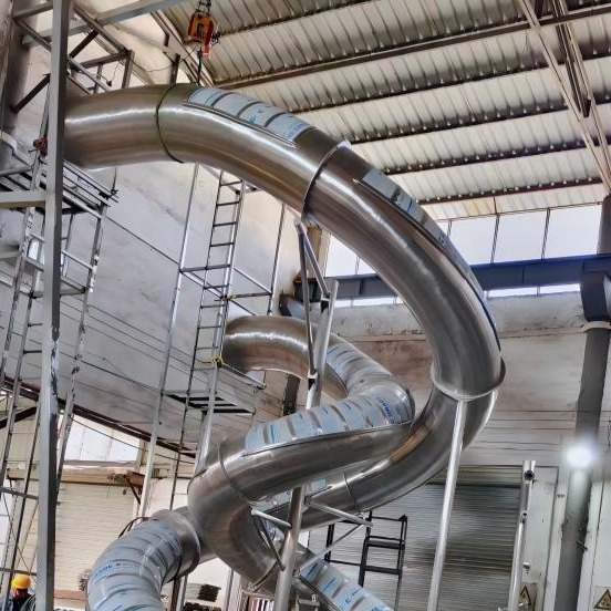 Spiral Stainless Steel Water Slide Anti UV Polished For Children