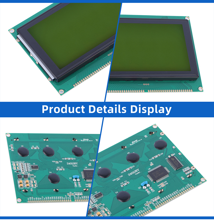 Yellow Green Film Factory Direct Sales 240128Y Graphic Dot Matrix Module 144X104MM LCM Monochrome Screen Module