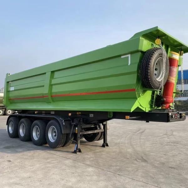 3/4 Axle 60 Tons Stone Transportation Tipper Semi Trailer Self Discharge End Dumping Truck Trailer