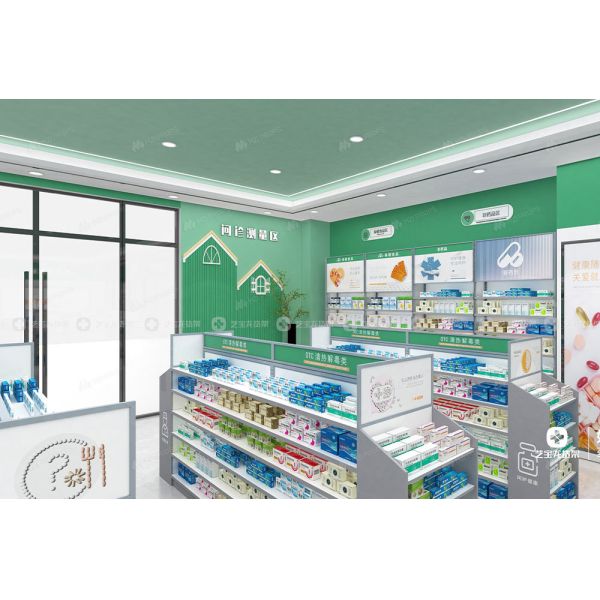 04-XDZYS011 Customized Drugstore Store Display Design Pharmacy Medicine Shelf Display Racks for Pharmacy