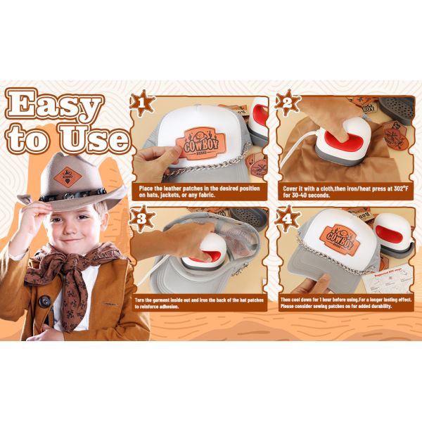 Best Supplier China Manufacturer Hot Sale Debossed Leather Logo Name Label Iron On Sew On Custom Leather Patch For Caps Hats Jeans