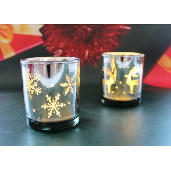 Glass Candle Cup Glass Electroplated Candle Jars Engraved Candle Jar