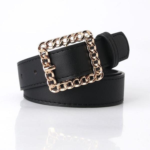 Decoractive Black Pu Leather Belts 2.8cm O Ring Belt Buckle