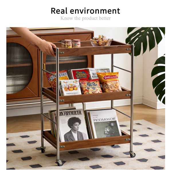 4 Tier Metal With Wheels Kitchen Fruit Vegetable Rack Sofa Coffee Tea Table Bedroom Bedside Organizer Stand Snack Trolley Shelf