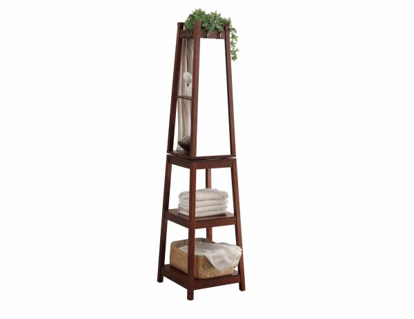14.7KG MDF Home Wood Furniture Bedroom Storage Racks With Movable Mirror / Hooks
