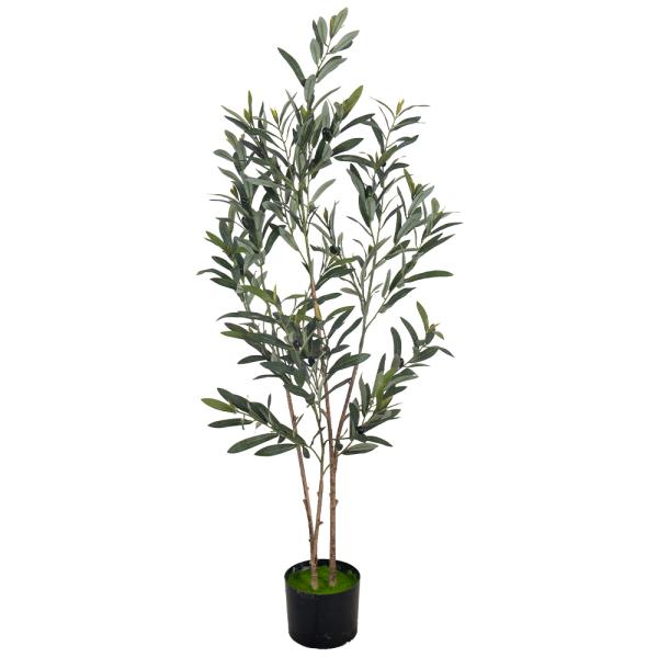 Multi-pole 7ft Artificial Olive Tree - Tall Faux Olive Trees Artificial Indoor - Large Fake Olive Tree Plant for Home Office Living Room Decor