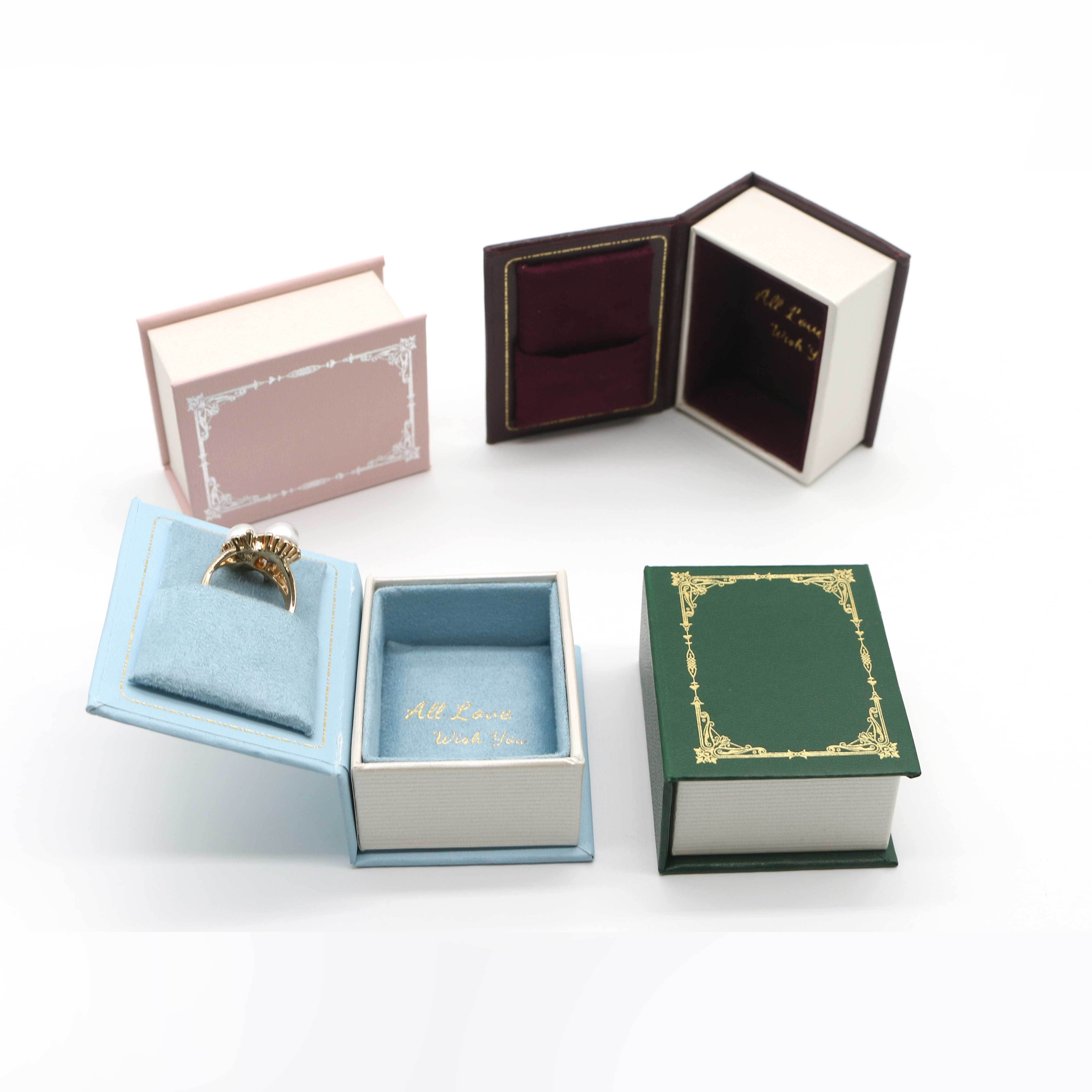 Book Style Small Paper Jewelry Boxes Paper Earring Box Multiple Sizes