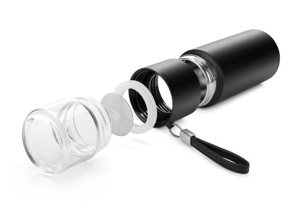 300ml Double Wall Glass Tea Infuser Water Separating Tumbler Flask
