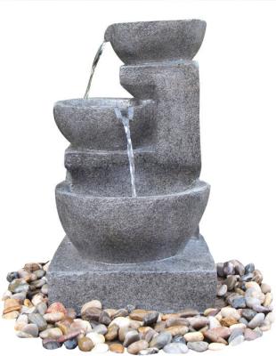 Hand Cast Indoor / Outdoor Tiered Water Fountains In Faux Stone Bowl