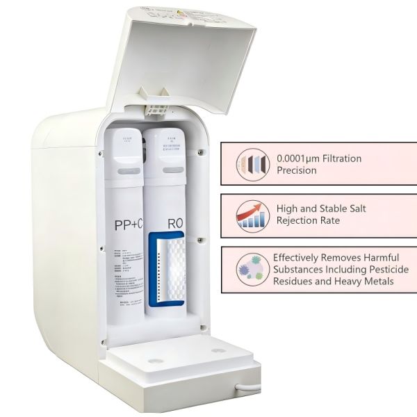 Countertop RO Water Purifier With Heating – Installation-Free Drinking Water System
