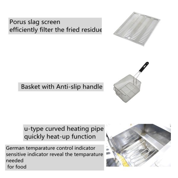 sartenes profundas eléctricas comerciales del tablero de la mesa de 3.6kw 18L, Chips Fryer eléctrico
