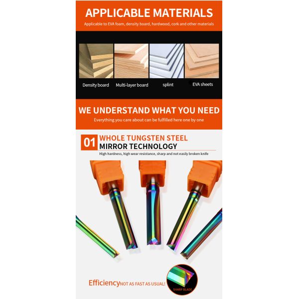 Fabricación Fabricación Carburo ranura recta doble borde ranura recta bit Cnc dos MDF recta otras máquinas para la madera