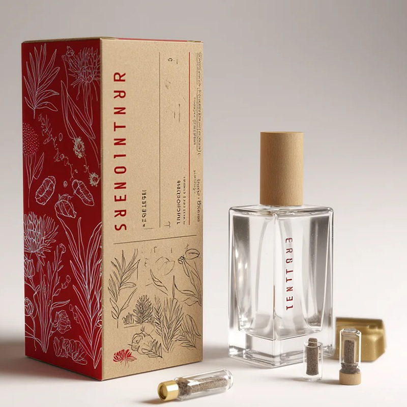 Kraft Perfume Packaging Boxes with Inner Display Tray for Fragrance Brands