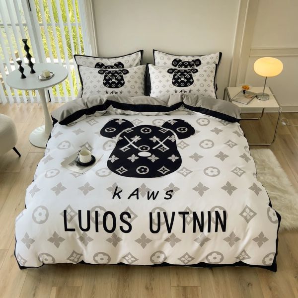 Популярность Пахта 4-в-1 постельное белье набор коричневый белый королевский размер Покрытие одеяла постельное белье