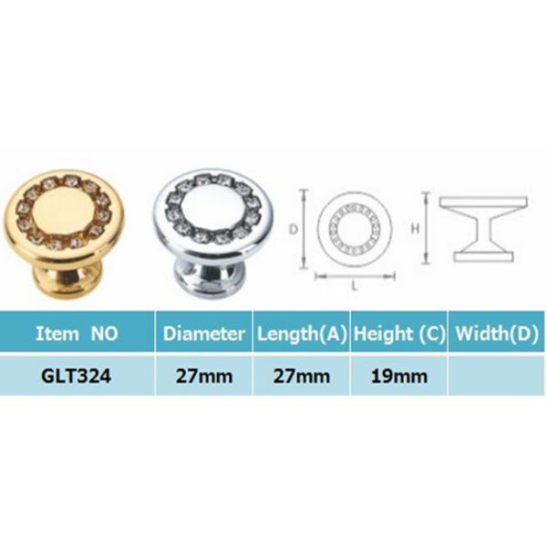 Cut Face Purple Crystal Drawer Handles And Knobs , Zinc Cupboard Knobs Glass Crystal Drawer Knobs