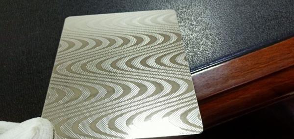 Patterned / Textured Card Lamination Steel Plate Custom Size 0.8mm Thick