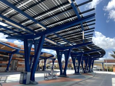 Quadro de alumínio solar dos painéis T5 do vidro duplo fotovoltaico do dossel BIPV
