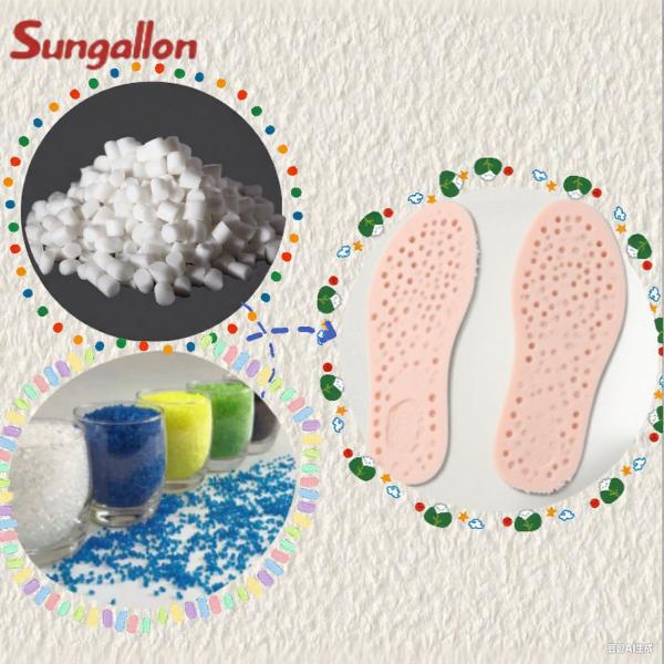 Material prima de gránulos termoplásticos TPE personalizables para plantillas, material para almohadillas suaves para zapatos