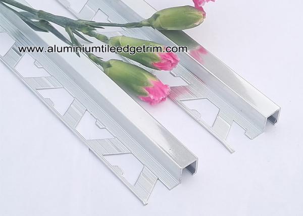 10mm Bathroom Polished Chrome Square Edge Tile Trim For Exterior Corner