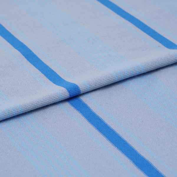 Mercerized Cotton Striped Knit Fabric Soft 95 Cotton 5 Spandex 175cm Width