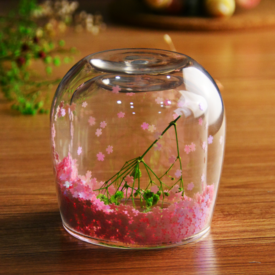 Подгонянные стекла двойного Tumbler яркого блеска кофейной чашки стекла стены декоративного выпивая