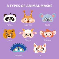 Kit de métier des enfants 3D Forest Animal Felt Masks Party 8 morceaux pour l'anniversaire de Noël