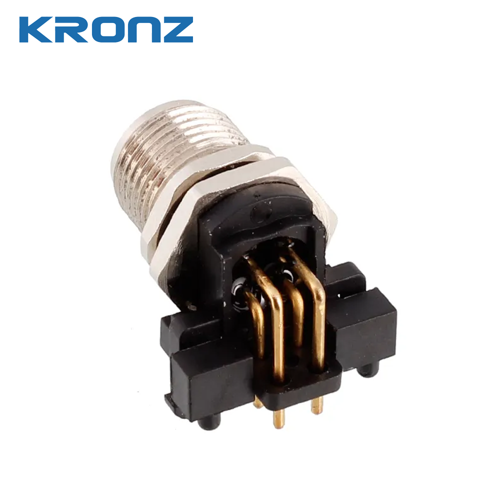 M12 Connector 2 3 4 5 6 7 8 12 Pin A B D Code Screw Locking Plug Male ​Angled